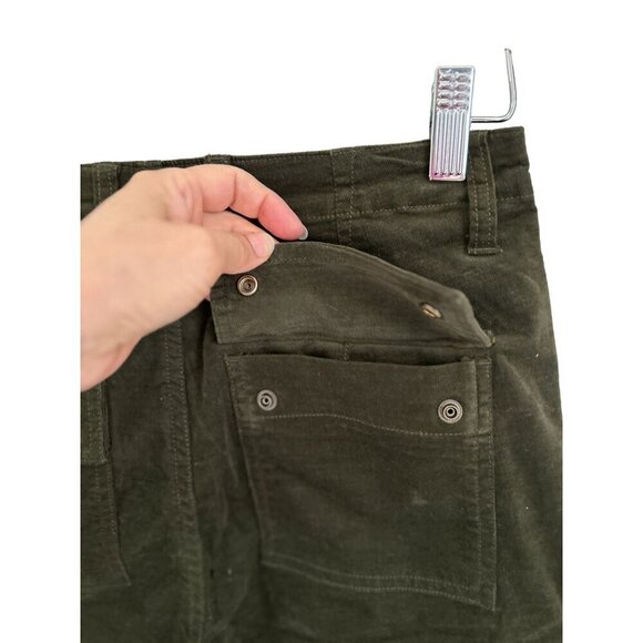 Vince Skinny Corduroy Cargo Pants Cotton Dark Green Pockets Size 0 - Picture 8 of 11